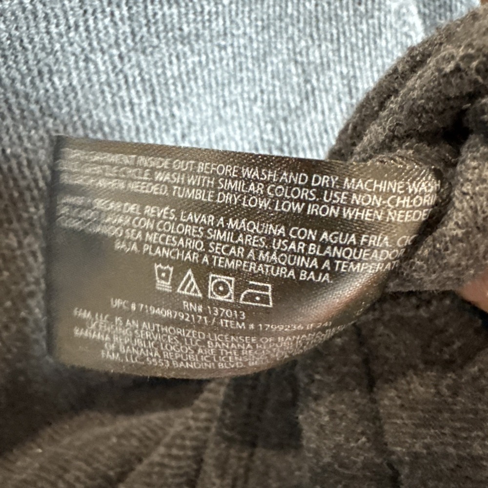 Banana Republic Men's Waffle Quarter Zip Pullover Dark Gray Small - Picture 6 of 7